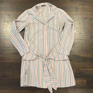 Front tie shirt dress
